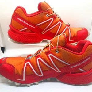 Salomon Speed Cross 3 Orange Red OrthoLite Trail-Runners Shoes Women’s Size 10